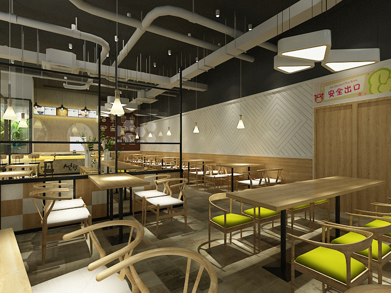 一个面馆的效果图 装修图|展示/橱窗/店面设计|空间/建筑|餐饮新时代 - 原创设计作品 